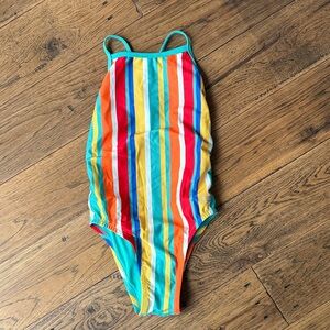 Speedo Colorful Striped Kids One Piece Swimsuit